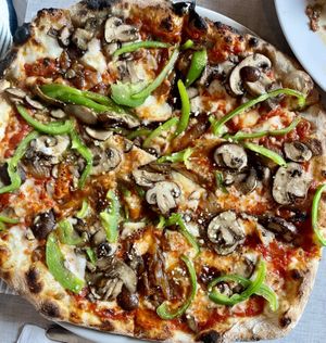 Vegetable pizza (dairy cheese)  at Stoked Pizza Co in Cambridge