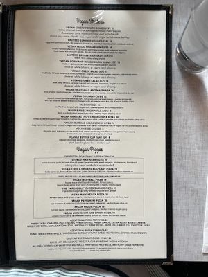 Vegan menu June 2024  at Stoked Pizza Co in Cambridge