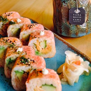 Vegan tuna rolls with soy wrap instead of seaweed at Kaze Bento in Mount Lawley