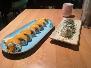 Vegan xalmon and cooked vegan tuna at Kaze Bento in Mount Lawley