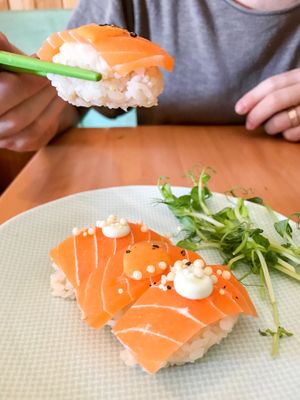 Xalmon Nigiri at Kaze Bento in Mount Lawley