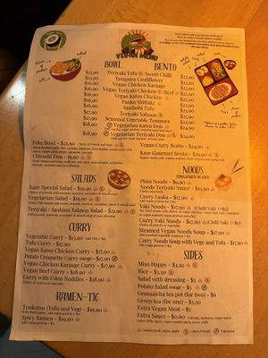 Menu June 2025  at Kaze Bento in Mount Lawley