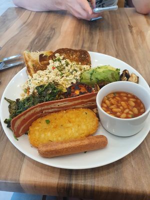 Sage Village breakfast with tofu scramble at The Sage Village in Campbelltown