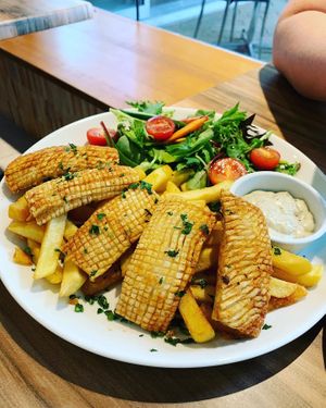 Calamari and chips   at The Sage Village in Campbelltown