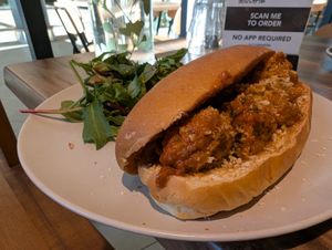 Mushroom meatball sub at The Sage Village in Campbelltown