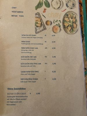 „chao“ (= vegetarisch) at Xin Chào Vietnamese Cuisine in Vienna
