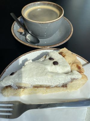 Cake and coffee  at Holy Cow Lounge in Edinburgh