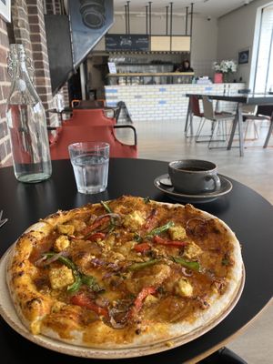 Tofu pizza at Holy Cow Lounge in Edinburgh