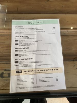 Menu  at Holy Cow Lounge in Edinburgh