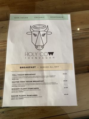 Menu  at Holy Cow Lounge in Edinburgh