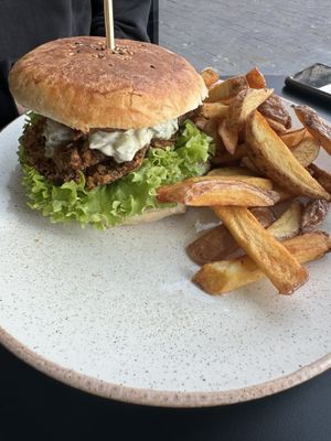 Oyster mushroom burger   at Holy Cow Lounge in Edinburgh