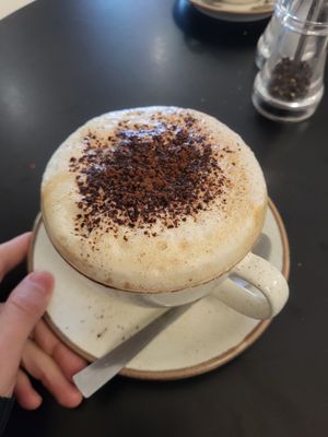 soy cappuccino at Holy Cow Lounge in Edinburgh