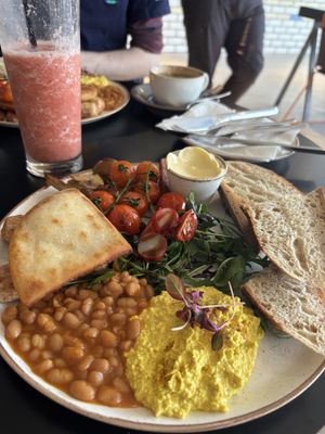 The ‘full vegan, and an energiser smoothie   at Holy Cow Lounge in Edinburgh