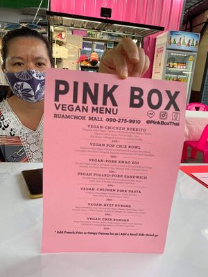 Vegan menu  at PINK BOX - Ruam Chok in Chiang Mai