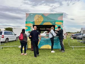 Stall at vegan camp out 2023  at Mel Tropical Kitchen - Euston Rd in North London