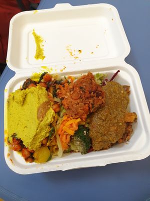 "Universal" salad box - not very photogenic but the best 👌 at Mel Tropical Kitchen - Euston Rd in North London