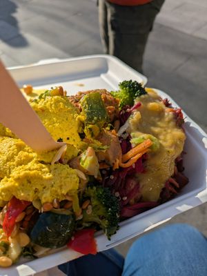 Salad bowl with lentil patty at Mel Tropical Kitchen - Euston Rd in North London