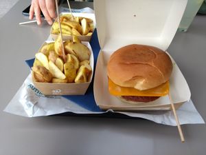 Vegan combo (burger, wedges and drink) at Magdalena Food & Fun in Postojna