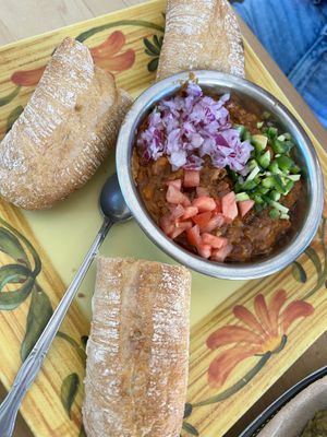 Ful typical breakfast food. Ask for dairy free to make sure it is vegan (they sometimes put cheese on top)  at Lesaac Ethiopian Cafe in Silver Spring