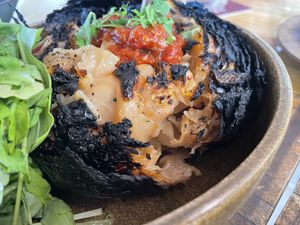Flower-roasted cabbage at Bar Maroc in Tel Aviv