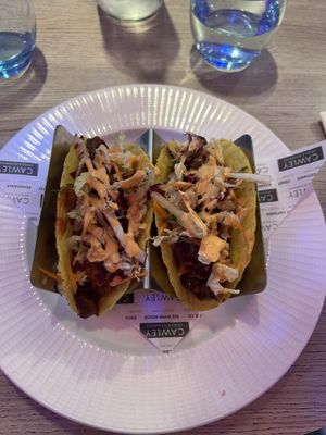 BBQ JACKFRUIT TACOS  at River House in Stirling
