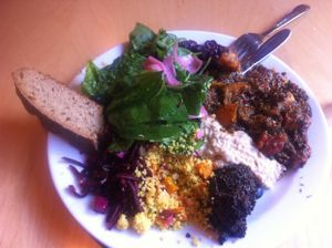 This is an example of what the buffet might look like at Husets Cafe. at Husets Cafe in Aalborg