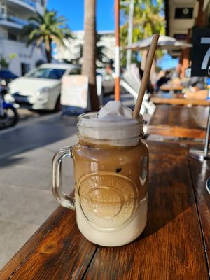Iced coffee with vegan icecream at Heart and Soul Organic Chai Cafe in Cronulla