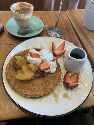 Gluten free vegan pancakes  at Heart and Soul Organic Chai Cafe in Cronulla
