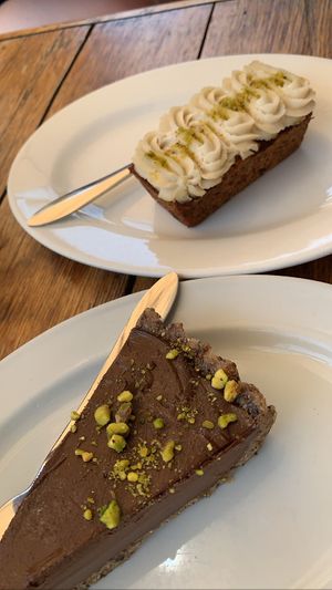 Avocado Tart and Carrot Cake at Heart and Soul Organic Chai Cafe in Cronulla