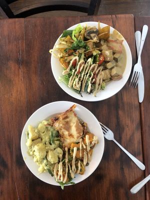 $15 each, 3 dishes, simply great  at Heart and Soul Organic Chai Cafe in Cronulla