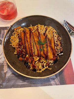 Vegan corral yakisoba  at UDON in Logrono