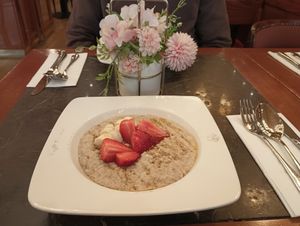 The porridge which I believe was not vegan. at Caffe Concerto - Northumberland Ave in London