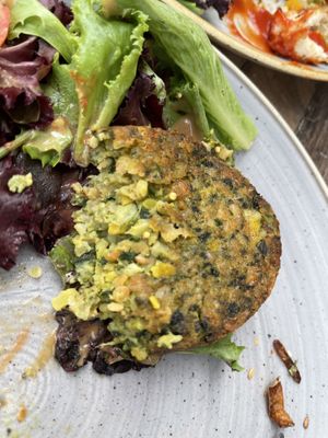 The composition of the vegan patties   at Mojito in Hyeres