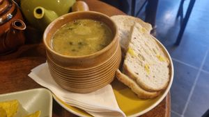 Lentil Soup with Cheese Toast at Curran Geal in Edinburgh