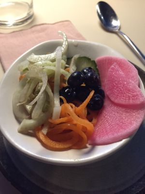 side of pickles at KUSAKI in Brighton