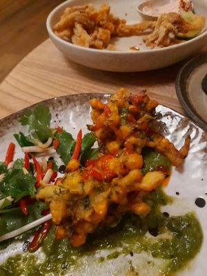 Kaaraage oyster mushrooms at KUSAKI in Brighton