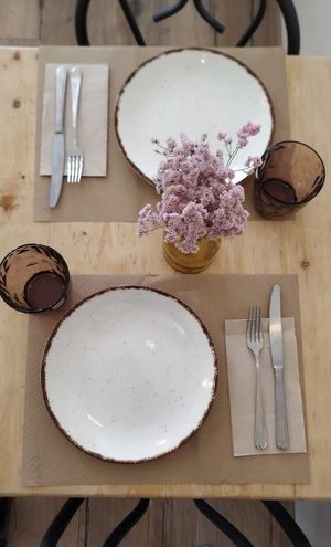 Table setting  at Café Floh in Barcelona