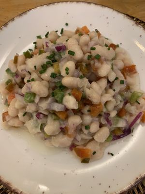 Cobblestone white beans  at Café Floh in Barcelona