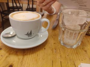 Ice coffee, a new concept for us :) at Café Floh in Barcelona