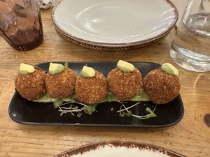 Quinoa croquettes   at Café Floh in Barcelona
