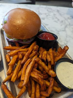 Black bean burger at Brick City Vegan in Newark