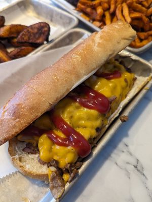Philly cheesesteak sandwich at Brick City Vegan in Newark