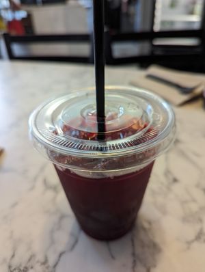 Hibiscus ice tea at Brick City Vegan in Newark