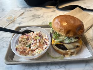 Black-eyed pea burger - many napkins needed!   at Brick City Vegan in Newark