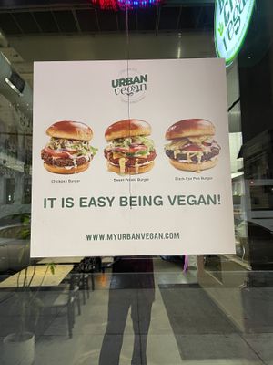 poster on window  at Brick City Vegan in Newark