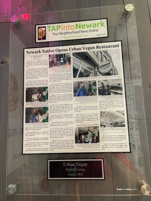 article in newspaper they were features in  at Brick City Vegan in Newark