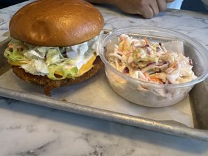 Chickpea burger   at Brick City Vegan in Newark