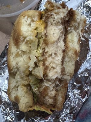 Inside shot of the chicken biscuit. Phenomenal!  at Brick City Vegan in Newark