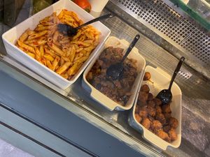 Vegan salads, I arrived later in the day so would normally be more  at Green & Flavour in North London