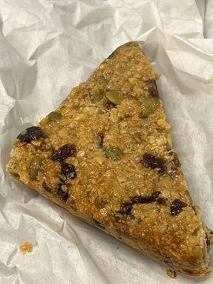 Vegan flapjack, so good with ginger at Green & Flavour in North London